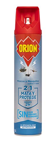 Orion - Insecticida en Aerosol 2en1 Mata y Protege contra Moscas y Mosquitos, Sin olor - 600 ml