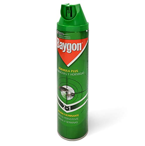 Baygon Aerosol - Insecticida para Cucarachas, Hormigas y Chinches FÃ³rmula Plus, AcciÃ³n inmediata, ProtecciÃ³n duradera, Unidad, 400 m