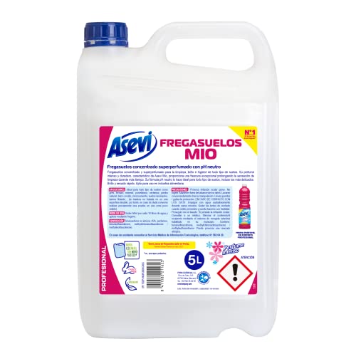 Asevi - Fregasuelos Asevi Mio - Fregasuelos perfumado duradero - Concentrado - PH Neutro - Aroma Floral - 5 Litros