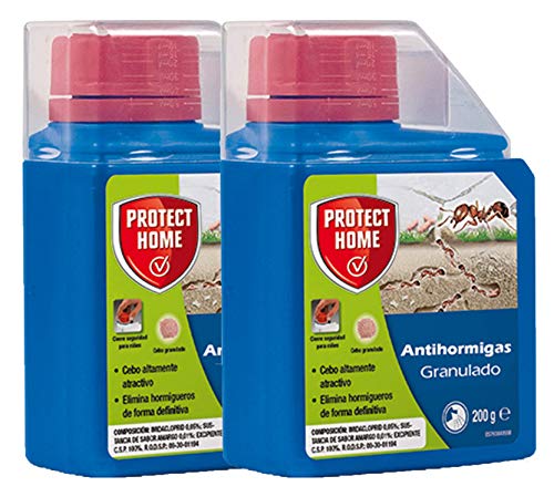 Protect Home Granulado, Pack de 2 Insecticida Anti Forma de Cebo, Mata Hormigas y Elimina Hormigueros [2 x 200 gr