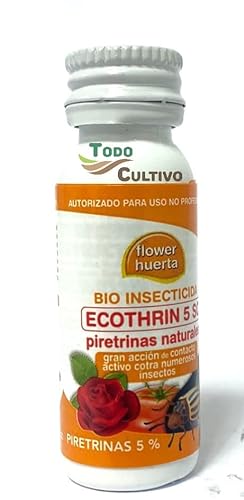 Insecticida ecologico, PIRETRINAS NATURALES 5%. 30cc(3x10.) Tratamiento para 45 litros.